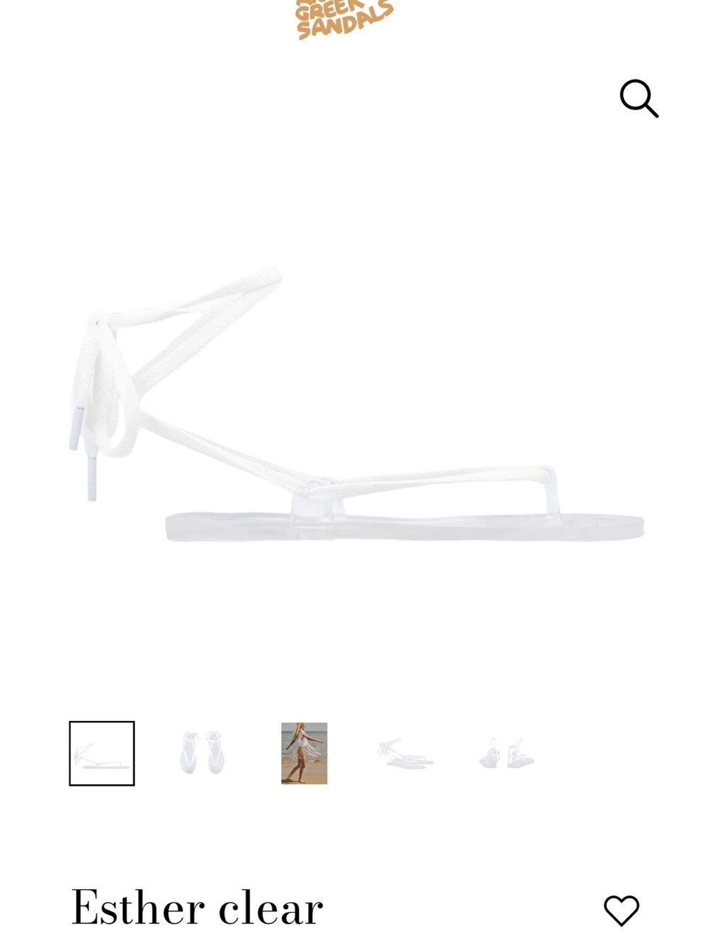 Ancient Greek Sandals Esther Clear Lace-Up Sandal - White